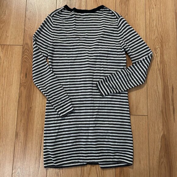 Lacoster Cardigan Womens 38 Striped Long Sweater Button Up Preppy V Neck EUC - Picture 6 of 6